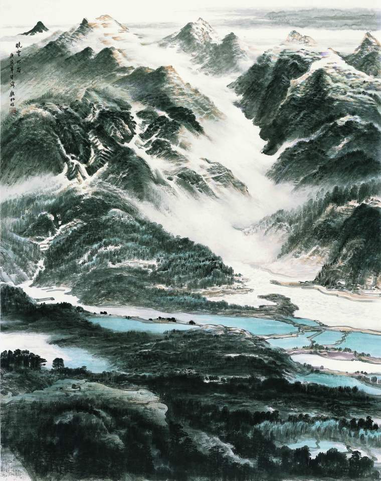 晓云出谷，许钦松，中国画，184x147cm，2010年