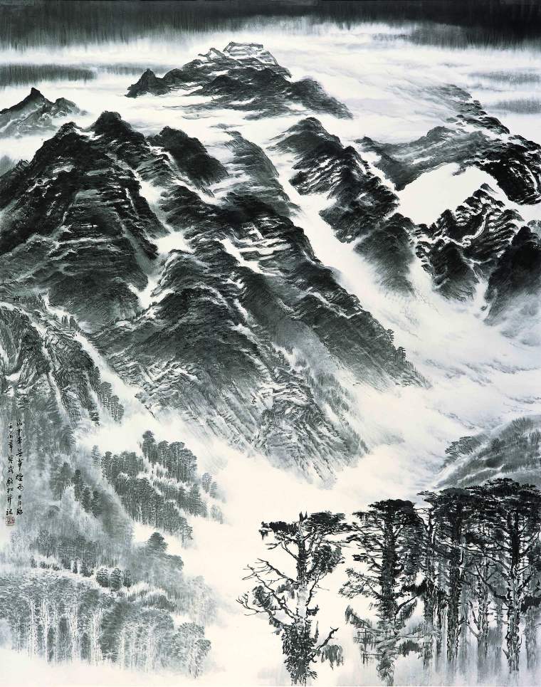 山中本无事，烟雨日日临，中国画，许钦松，184x147cm，2012年