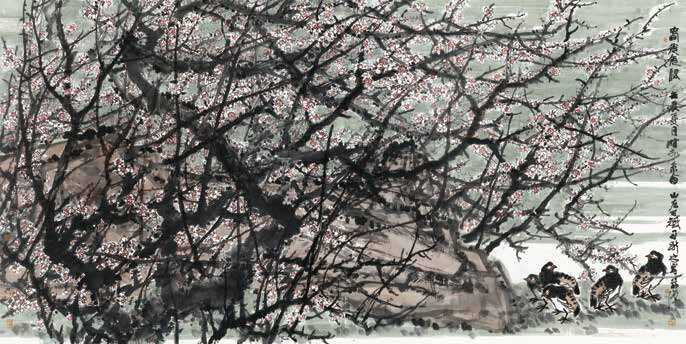 马新林　《春光无限》　中国画　246×118cm