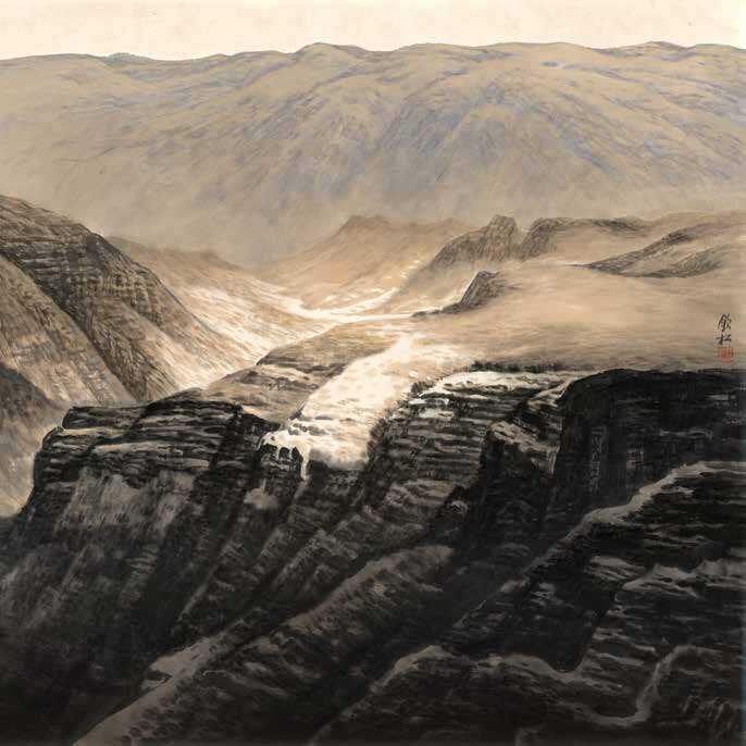 许钦松　《高原阳光》　中国画　125×125cm