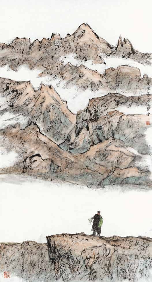 李宝堂　《西部风情》　中国画　177×94cm