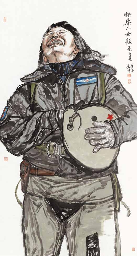 刘佳　《快乐的宇航员》　中国画　177×95cm