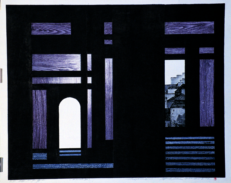 25应天齐 《徽州之梦二》93×117cm，水印木刻，2000年