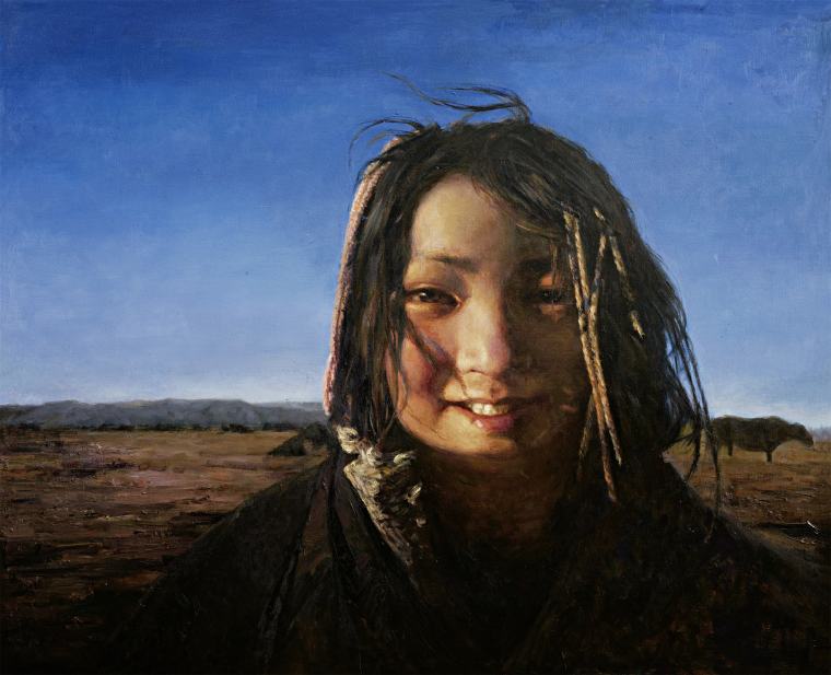 张祖英 《初升的太阳》 布面油画 130cmx160cm 2013年