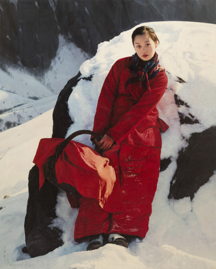 王沂东《阳光和我同行》180x145cm 2006年 布面油画
