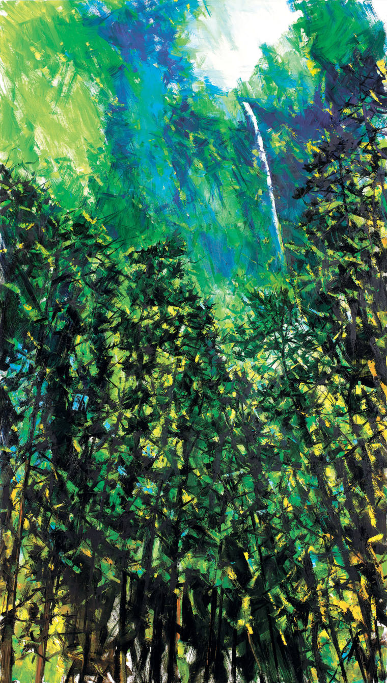 《涧山》油画 198cm×112cm 2022