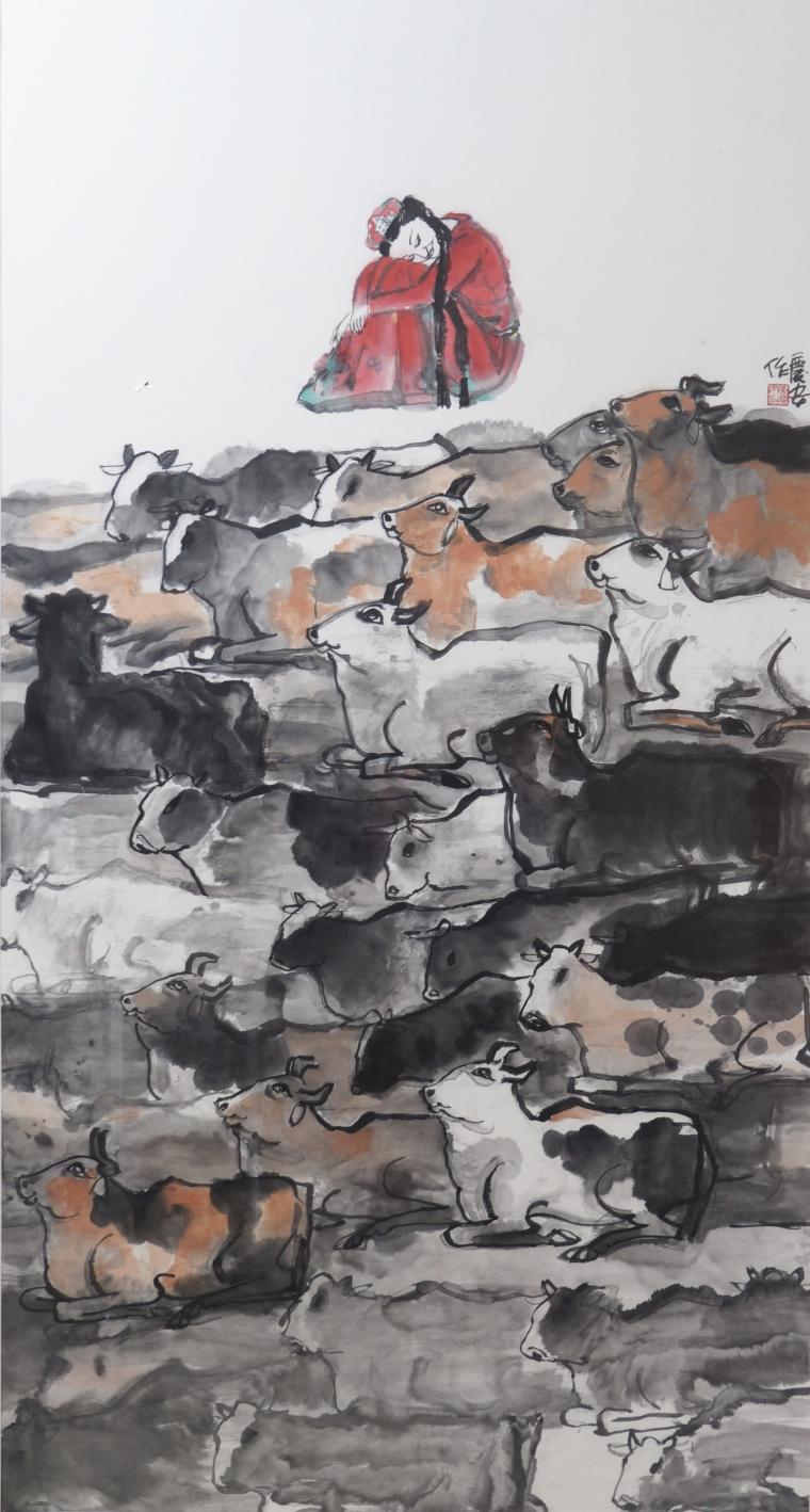 《龟兹春日》，2019，黄庆安。90-180cm”的副本