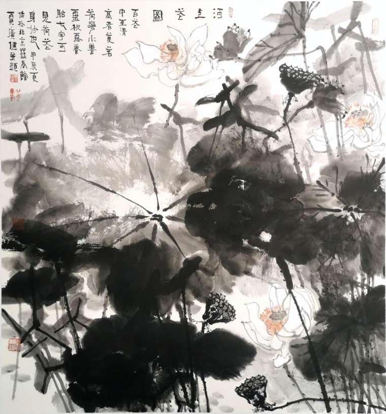 64贾广健 河上花图  90x95cm  国画