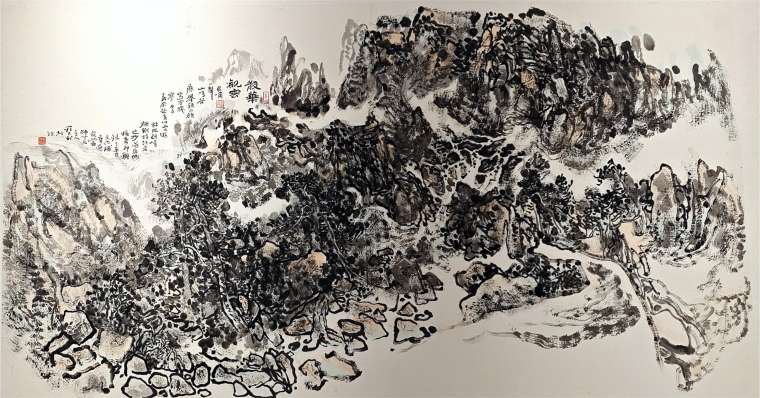 22程大利 散华观云  97x180cm  国画