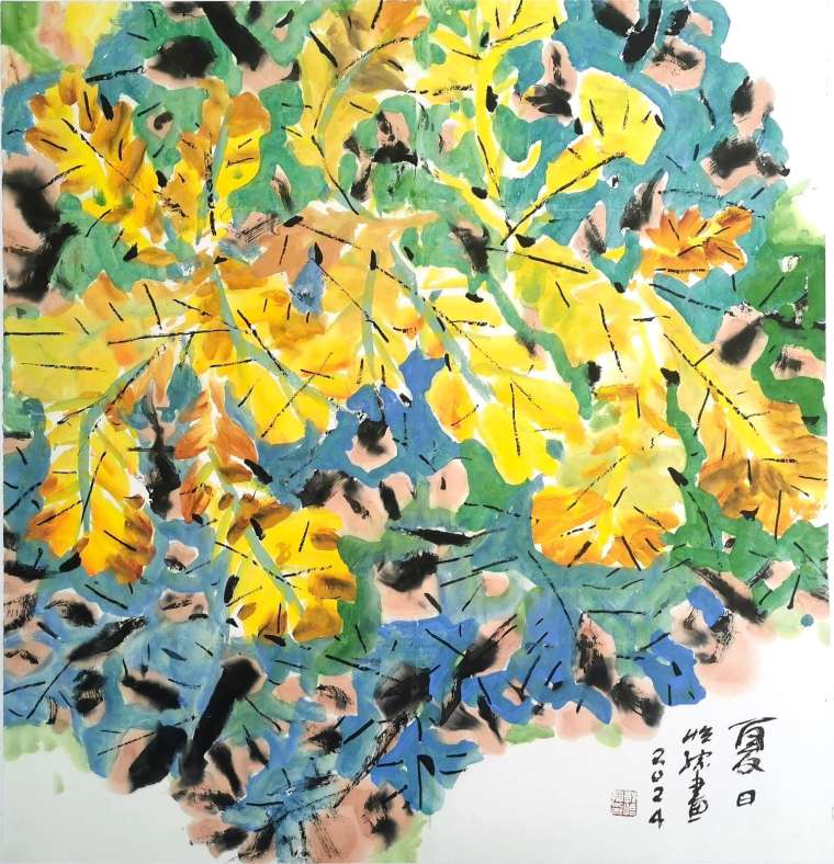 7郭怡孮 夏日 90x97cm  国画